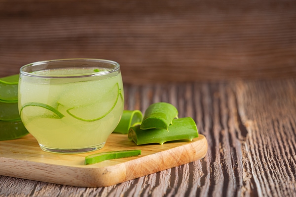 Glass of Aloe Vera Plant Juice