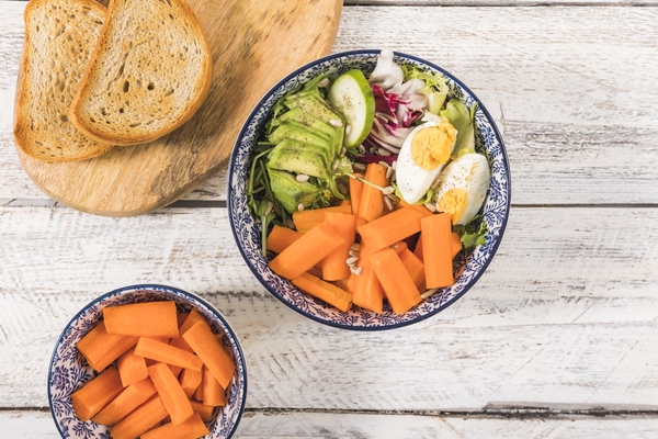 fresh carrots in salad