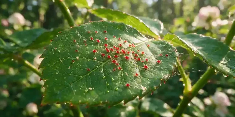 spider mites on leaf